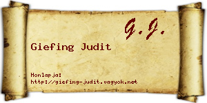 Giefing Judit névjegykártya